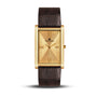 Franklord The Indian Tank – Royal Tan Heritage | Slim Brown Leather Strap Gold Rectangular Watch for Men