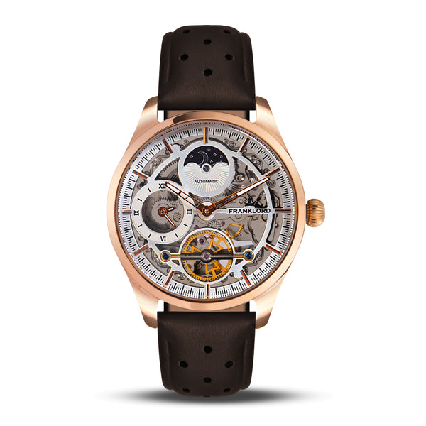 Franklord Navigator Solstice - Dual Time Automatic Skeleton Watch For Men