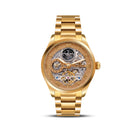 Franklord Navigator Imperial - Gold Dual Time Automatic Skeleton Watch For Men