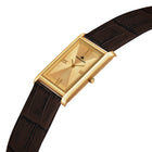 Franklord The Indian Tank – Royal Tan Heritage | Slim Brown Leather Strap Gold Rectangular Watch for Men