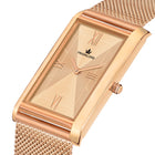 Franklord The Indian Tank – Champagne Luxe | Rose Gold Rectangular Slim Watch for Men