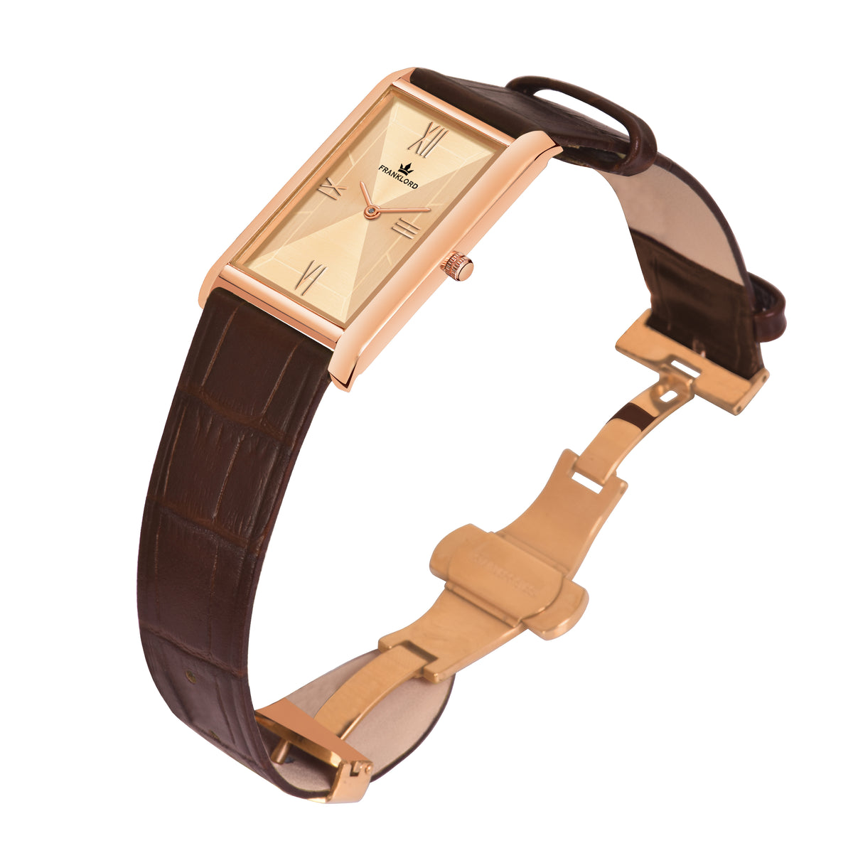 Franklord The Indian Tank – Champagne Gold | Slim Luxury Watch for Men