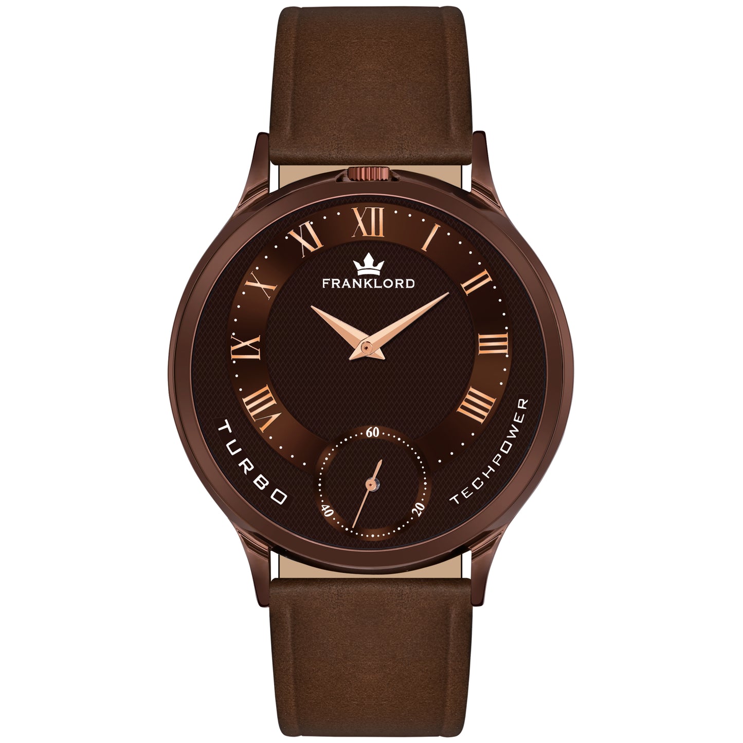 TWIN POWER- Dark Brown- Dynamic Duo Watch For Men  F-137 BWBWG