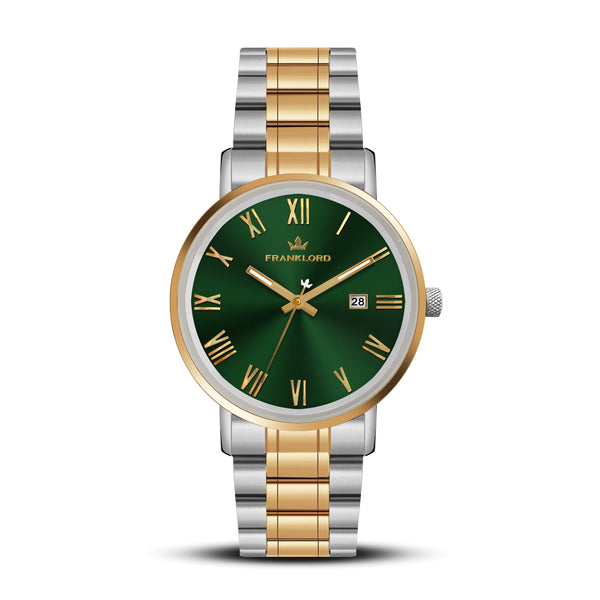 Franklord Maha Vastu Watch - Emerald Green in Gold Two Tone
