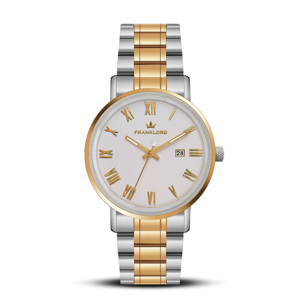 Franklord Maha Vastu Watch - Pearl White in Gold Two Tone
