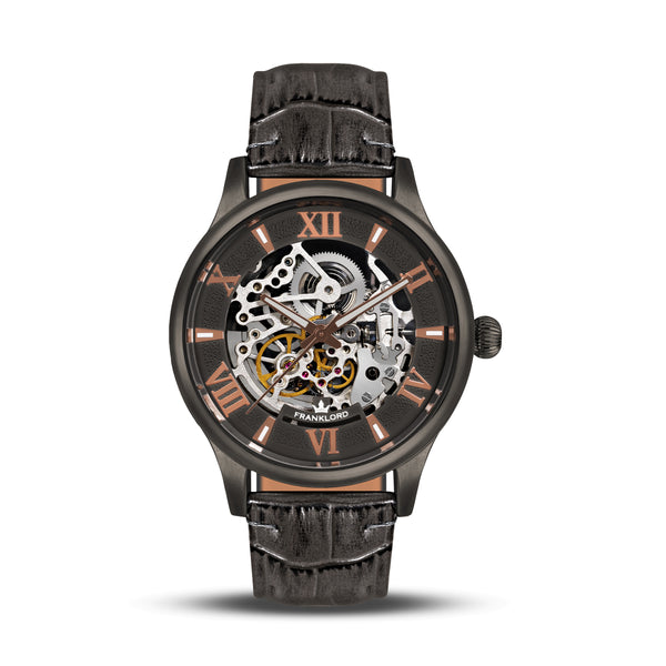 Franklord Infinity Gear - Gunmetal Storm | Monochromatic Skeleton Watch
