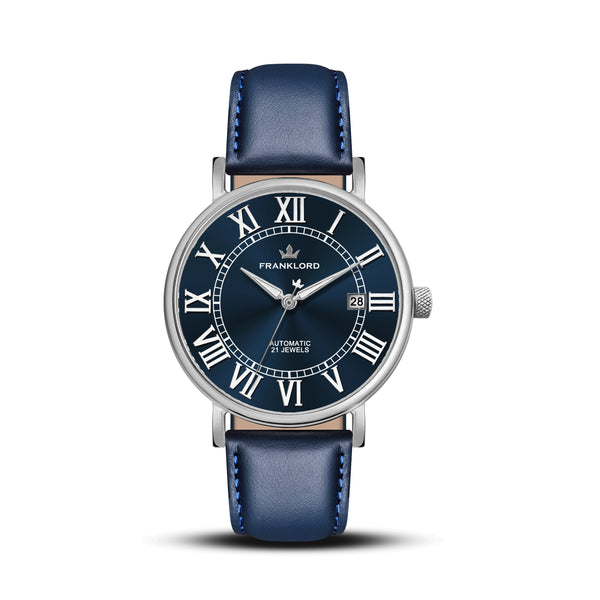 Franklord Eternal Roman Automatic – Ocean Steel Edition | Miyota 8215 Luxury 21-Jewel Dress Watch