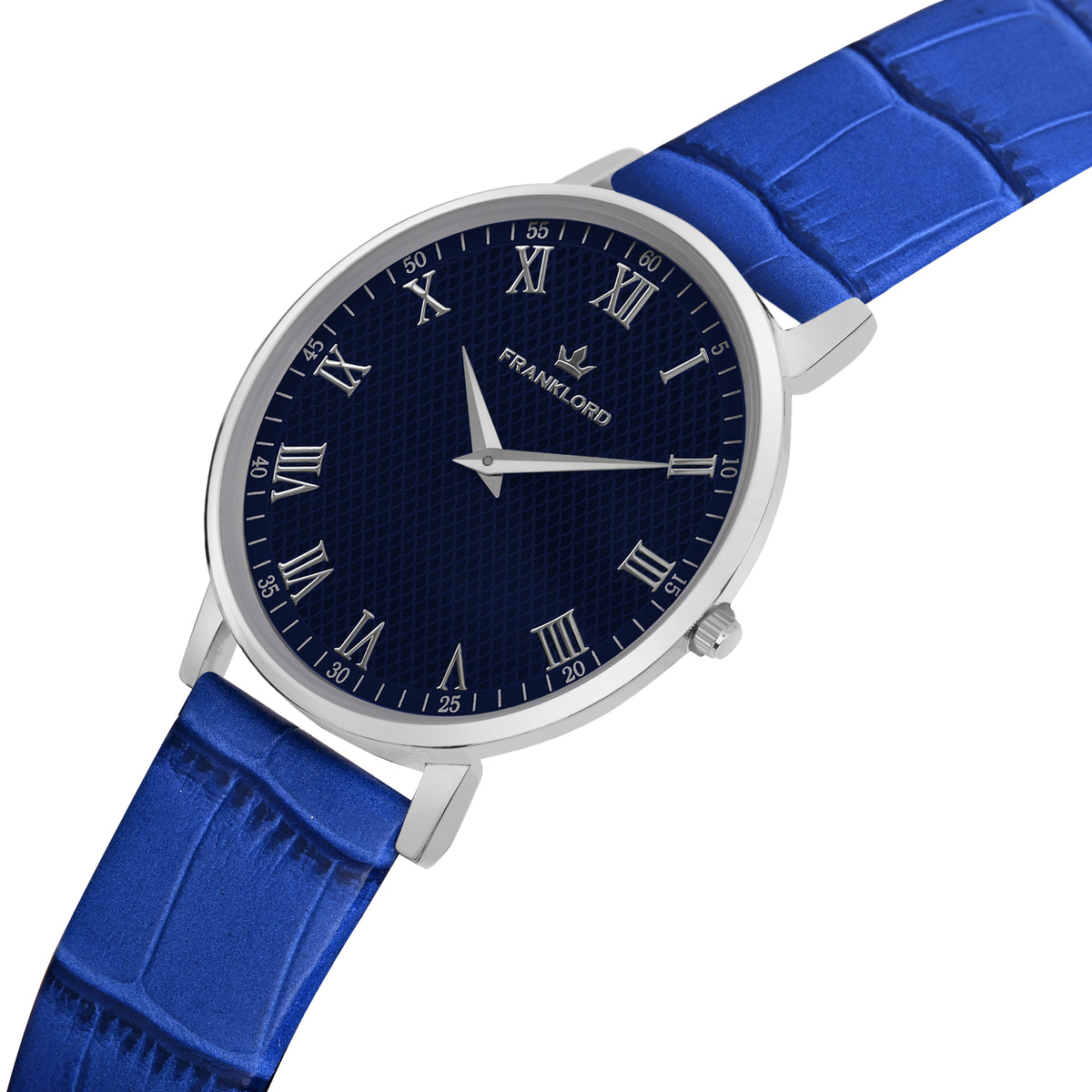 Franklord Classique Royal - Leather Strap | Slim Elegant Blue Dial Watch for Men