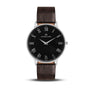 Franklord Classique Onyx - Leather Strap | Slim Black Dial Watch for Men