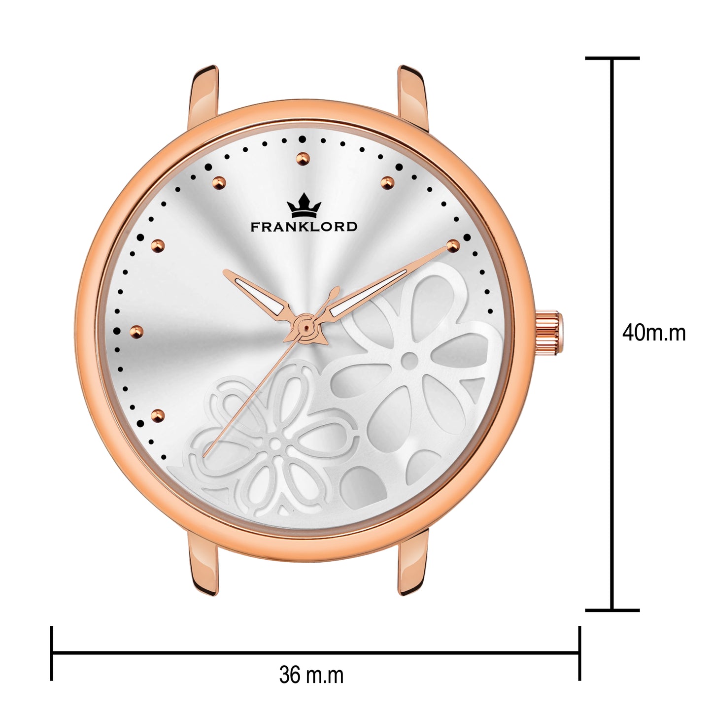 THE FLORA -White Dial & Rose Gold Strap - Graceful Movement Wrist Watch Designed For Women  F-133 SRL