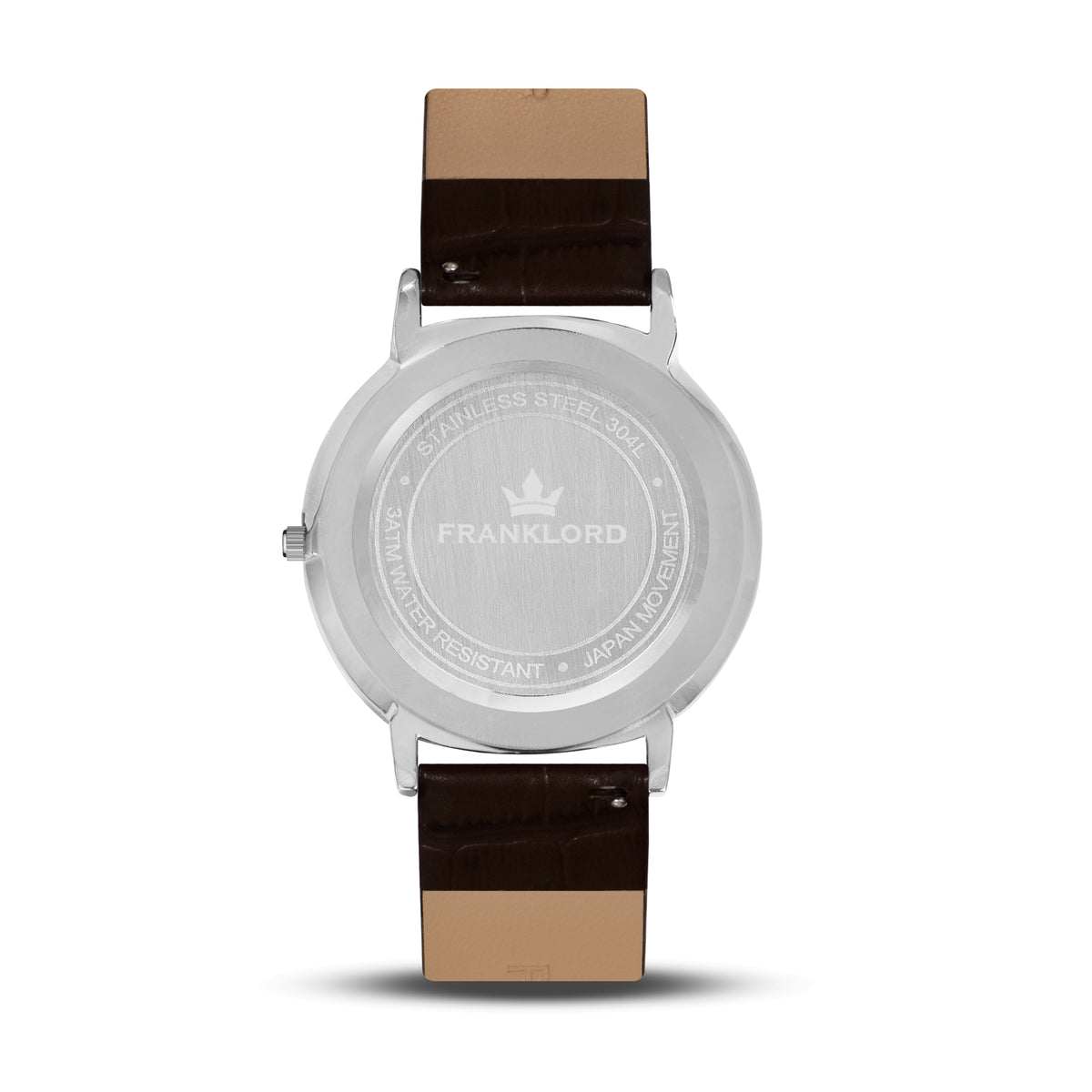 Franklord Classique Onyx - Leather Strap | Slim Black Dial Watch for Men