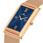 Franklord The Indian Tank - Ocean Luxe | Rose Gold Blue Dial Rectangular Slim Watch for Men