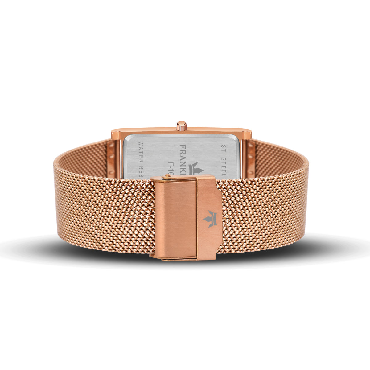 Franklord The Indian Tank - Ocean Luxe | Rose Gold Blue Dial Rectangular Slim Watch for Men