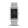 Franklord The Indian Tank - Carbon Luxe | Black Dial Silver Rectangular Slim Watch for Men