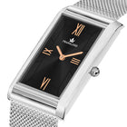 Franklord The Indian Tank - Carbon Luxe | Black Dial Silver Rectangular Slim Watch for Men