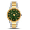 Franklord Mens Maha Vastu Watch - Emerald Green in Gold Two Tone 2.0