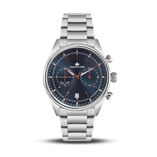 Franklord Meridian Midnight Blue | Limited Edition Dual-Time Chronograph Watch