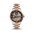 Franklord Navigator Eclipse - Two-Tone Dual Time Automatic Skeleton Watch For Men