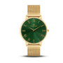 Franklord Classique Emerald - Milanese Bracelet | Slim Green Dial Gold Watch for Men