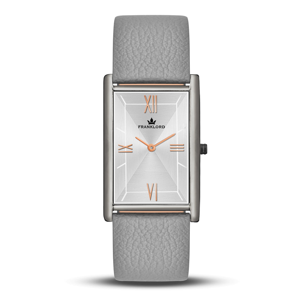 Franklord Ash Luxe – Rectangular Ash Grey Dress Watch for Men