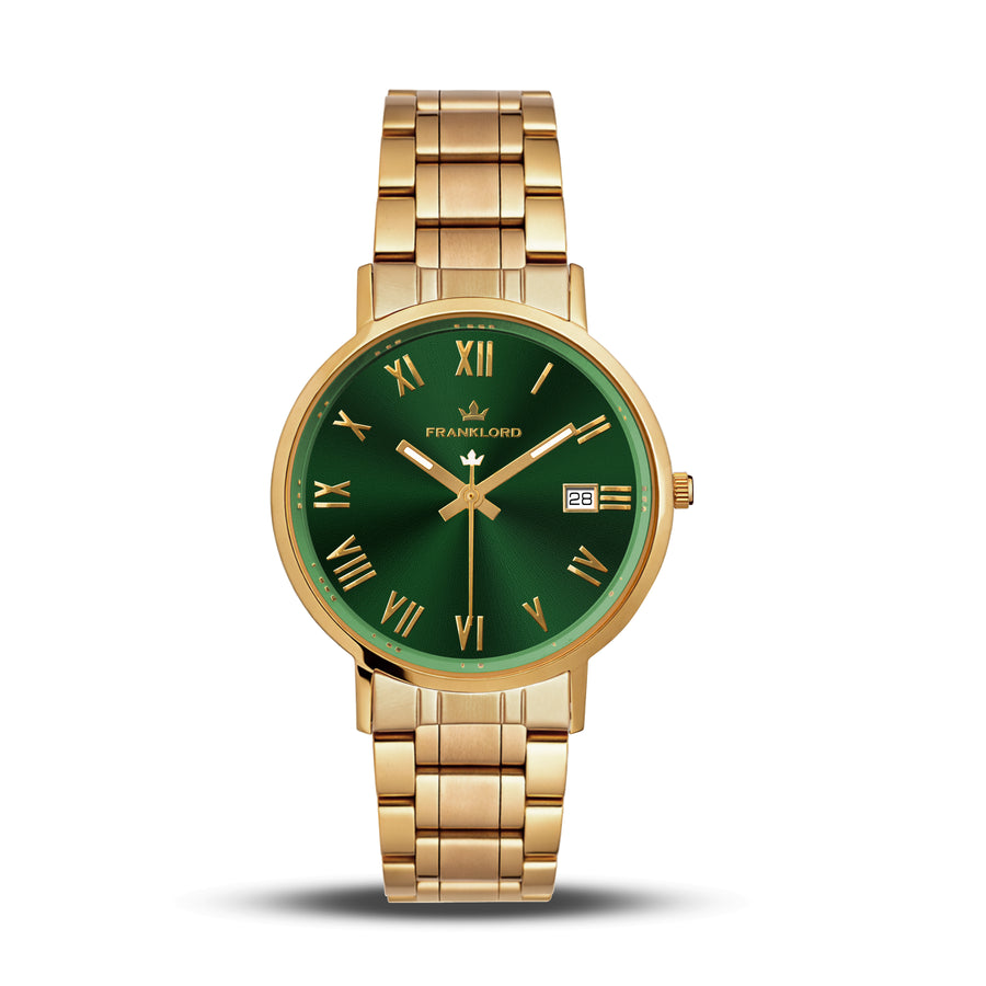 Franklord Ladies Maha Vastu Watch | Green in Gold (Prosperity Series)