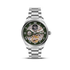 Franklord Navigator Emerald - Steel Dual Time Automatic Skeleton Watch For Men