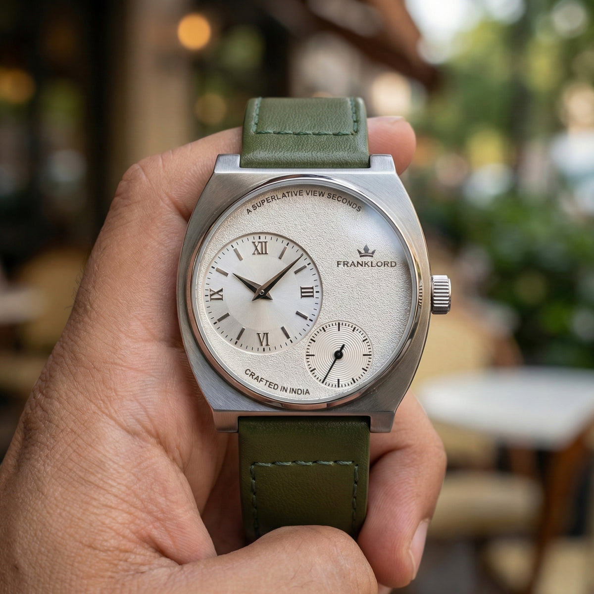 Franklord Eccentrica | Asymmetric Small Second Watch - The Ivory Sage