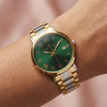 Franklord Ladies Maha Vastu Watch | Green in Gold Two Tone (Harmony Edition)