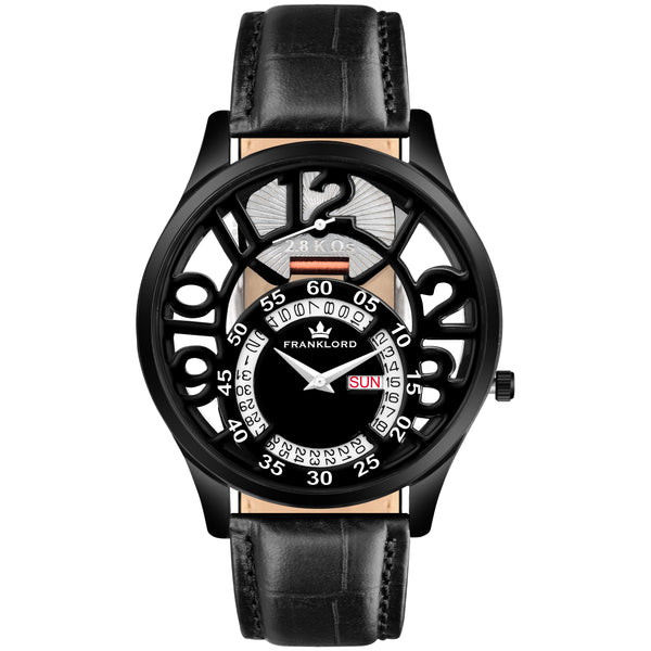 SKELETO -Black -A Timeless Glimpse Skeleton Watch For Men F-000 BLG