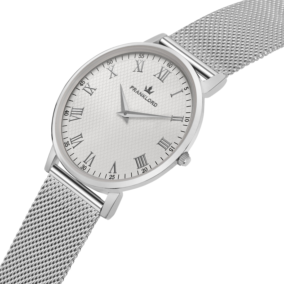 Franklord Classique Sterling - Milanese Bracelet | Classic Silver Watch for Men