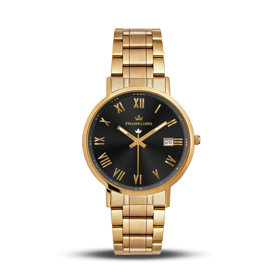 Franklord Ladies Maha Vastu Watch | Black in Gold (Authority Series)