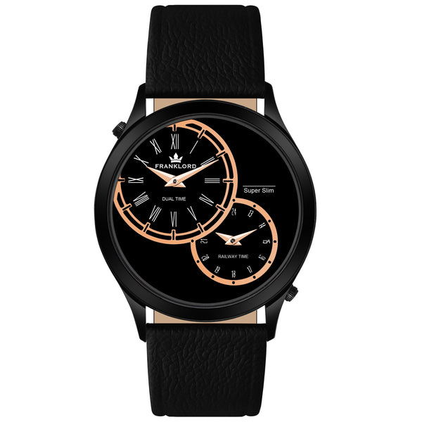 HARMONY - Black - Dual Time Explore Series For Men  F-129