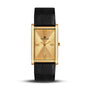 Franklord The Indian Tank – Royal Gold Heritage | Slim Black Leather Strap Gold Rectangular Watch for Men