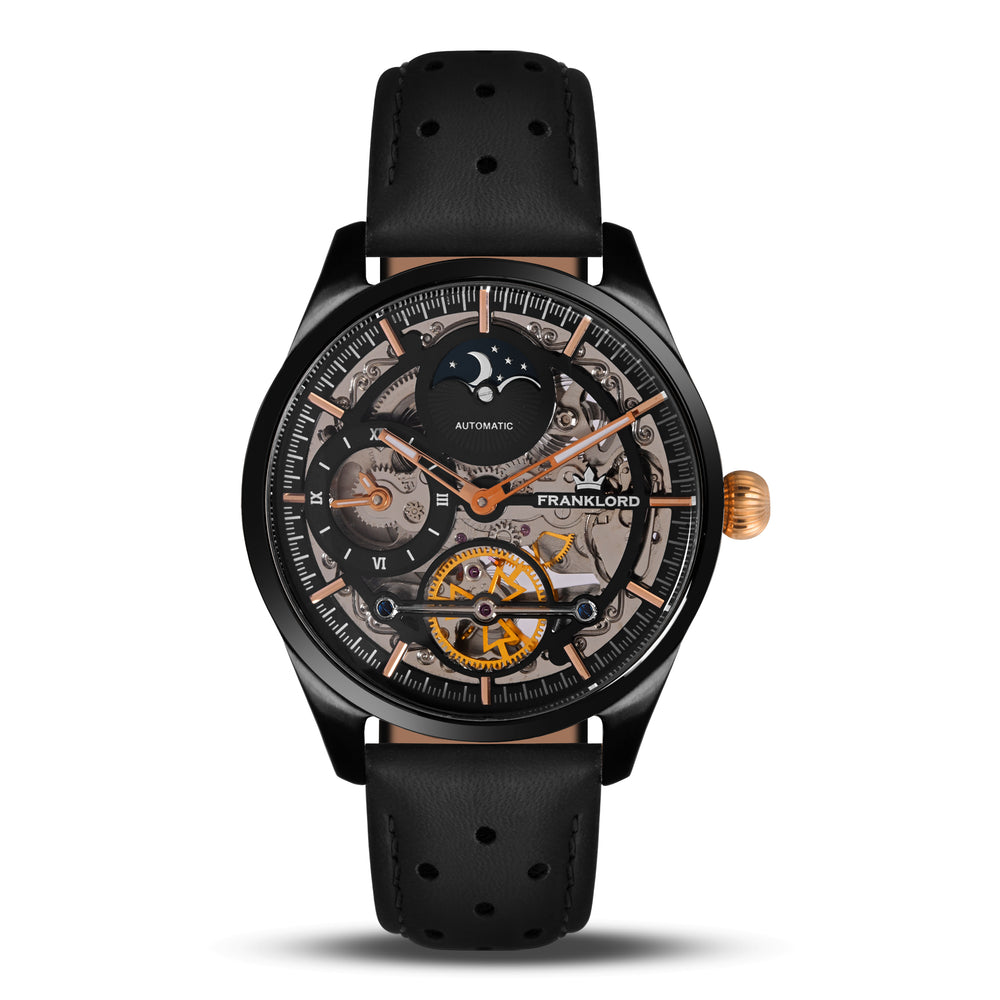 Franklord Navigator Phantom - Dual Time Automatic Skeleton Watch For Men
