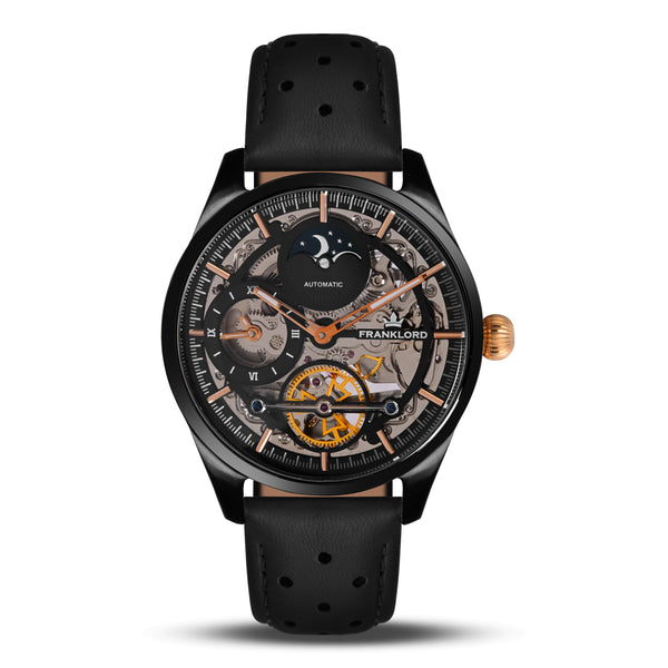 Franklord Navigator Phantom - Dual Time Automatic Skeleton Watch For Men