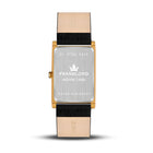 Franklord The Indian Tank – Royal Black Heritage | Slim Black Leather Strap Gold Rectangular Watch for Men