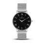 Franklord Classique Onyx - Milanese Bracelet | Slim Black Dial Watch for Men