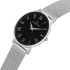 Franklord Classique Onyx - Milanese Bracelet | Slim Black Dial Watch for Men