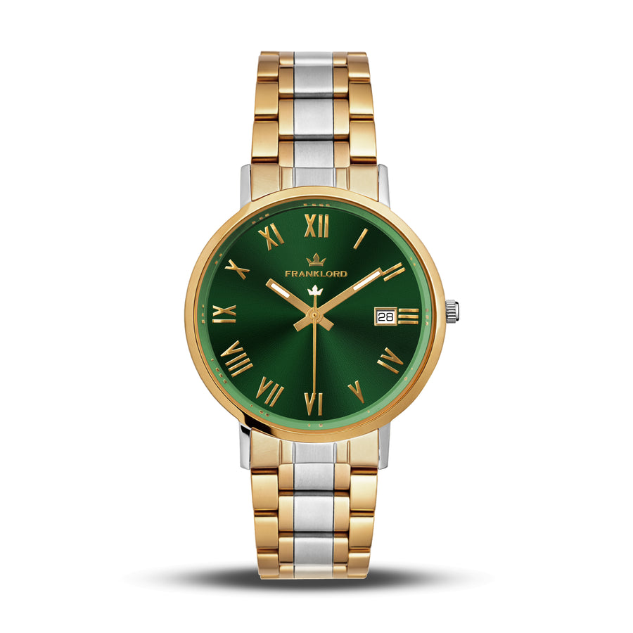 Franklord Ladies Maha Vastu Watch | Green in Gold Two Tone (Harmony Edition)