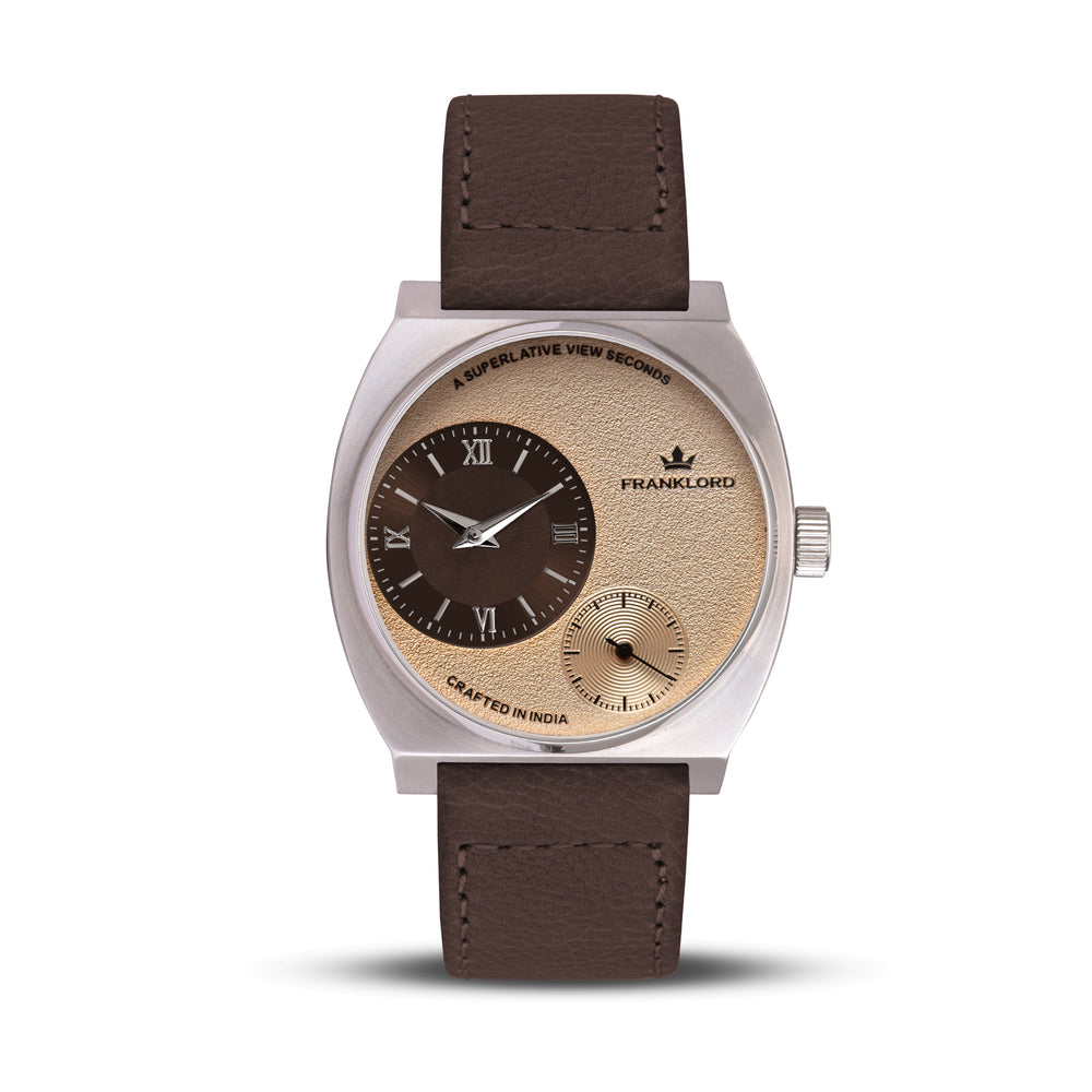 Franklord Eccentrica | Asymmetric Small Second Watch - The Champagne Dune