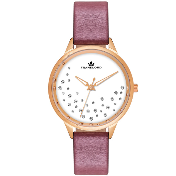 ANALOG WATCH- Pink Split Diamond Series Analog Watch - For Women F-103 RL AA