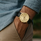 Franklord Classique Gold - Leather Strap | All Gold Slim Watch for Men