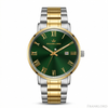 Franklord Mens Maha Vastu Watch - Emerald Green in Gold Two Tone