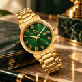 Franklord Mens Maha Vastu Watch - Emerald Green in Gold 2.0