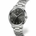 Franklord Prestige Onyx Steel Men's Watch – Black Sunburst Dial & Stainless Steel Bracelet