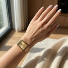 Franklord The Indian Tank – Gold Luxe | Gold Rectangular Slim Watch for Men