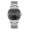 Franklord Prestige Onyx Steel Men's Watch – Black Sunburst Dial & Stainless Steel Bracelet