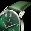 Franklord Prestige Emerald Leather Men's Watch – Green Sunburst Dial & Green Leather Strap