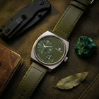 Franklord Eccentrica | Asymmetric Small Second Watch - The Emerald Enigma