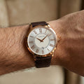 The Classic Roman Men's Watch - Ivory Gold